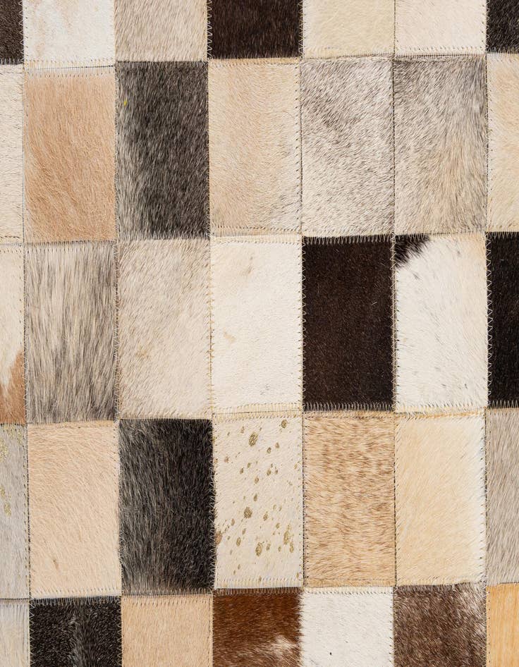 Detail image of  8' 1 x 9' 10 Cowhide - Patchwork Rug