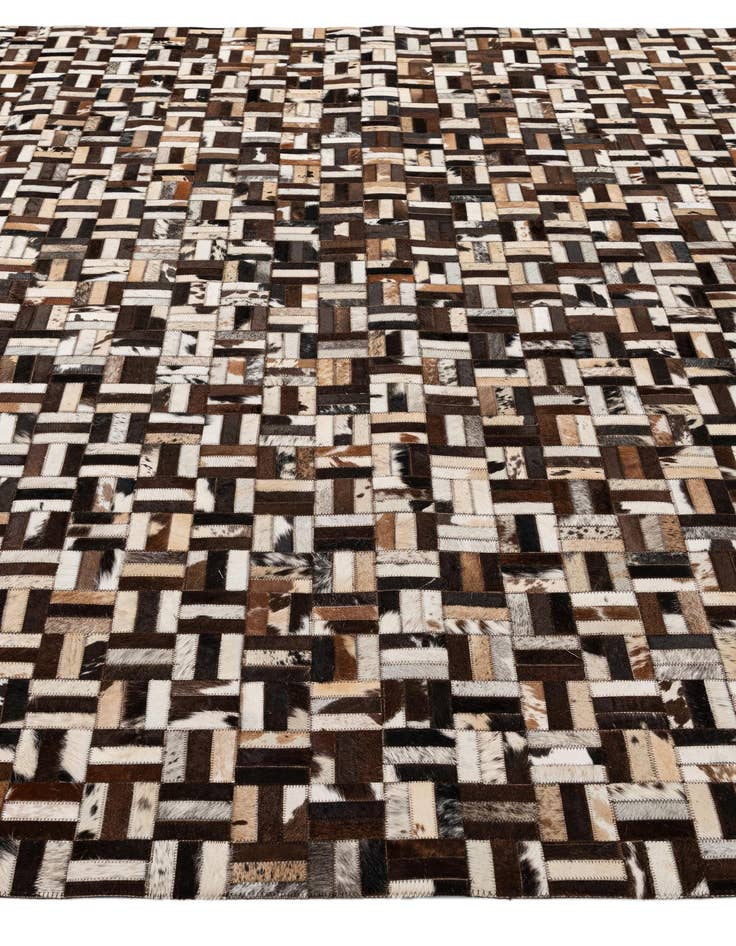 Detail image of  8' 1 x 9' 10 Cowhide - Patchwork Rug