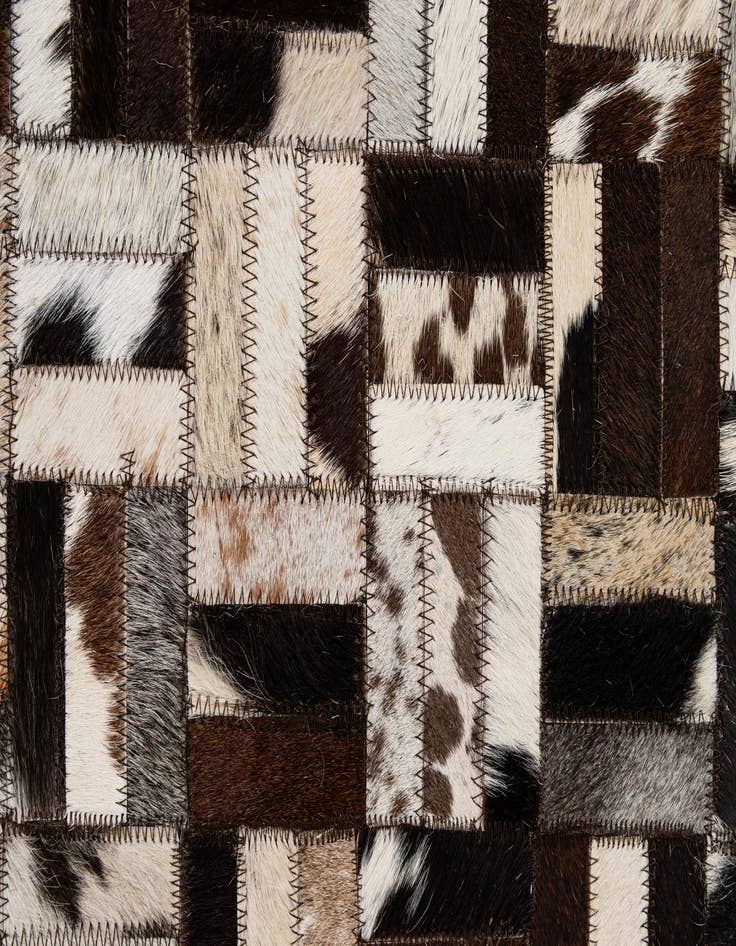 Detail image of  8' 1 x 9' 10 Cowhide - Patchwork Rug