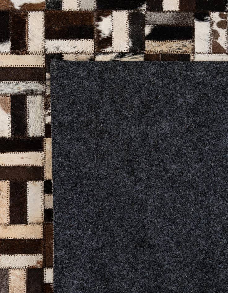 Detail image of  8' 1 x 9' 10 Cowhide - Patchwork Rug