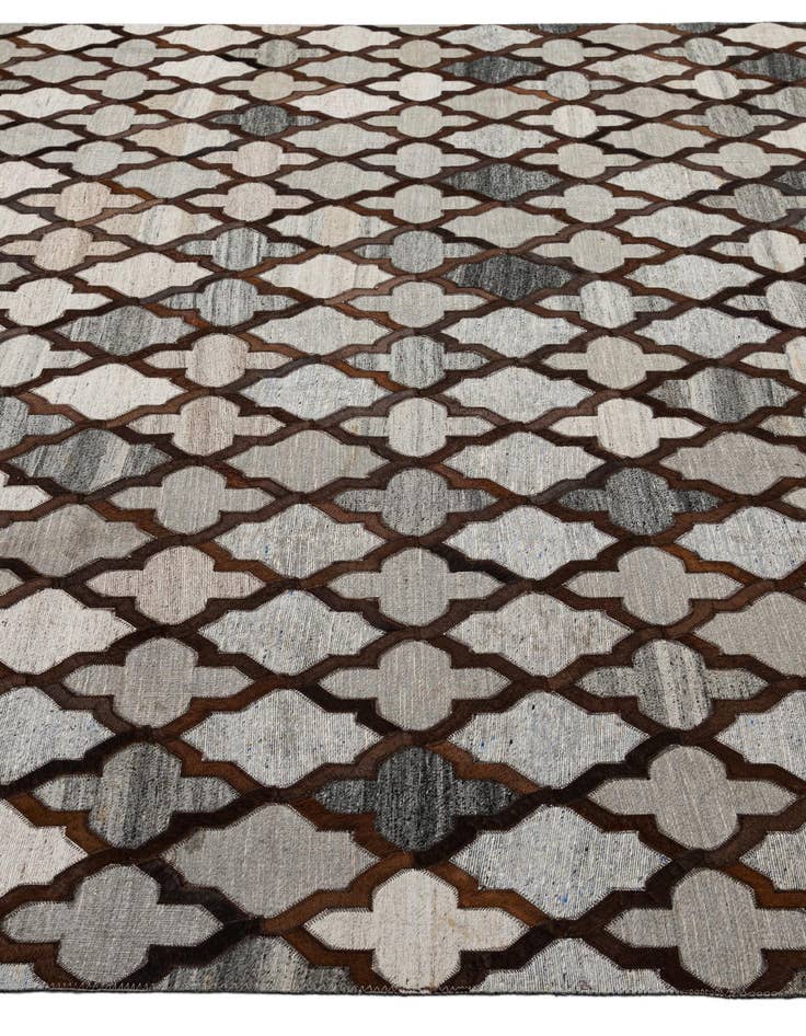 Detail image of  8' 1 x 9' 10 Cowhide - Patchwork Rug