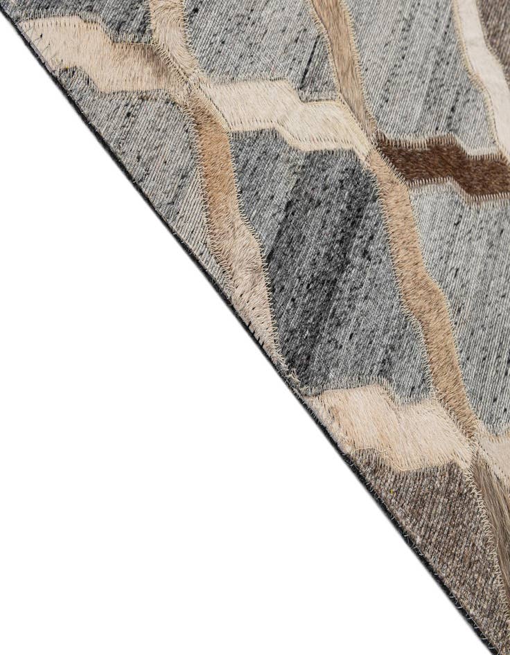 Detail image of  8' 1 x 9' 10 Cowhide - Patchwork Rug