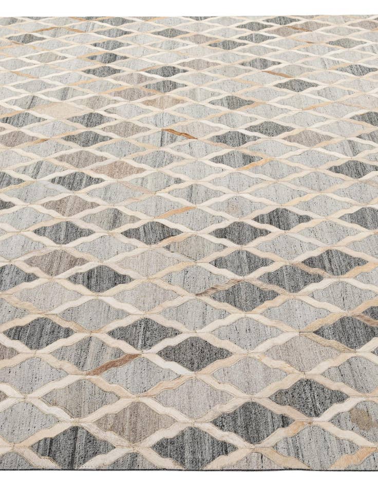 Detail image of  8' 1 x 9' 10 Cowhide - Patchwork Rug