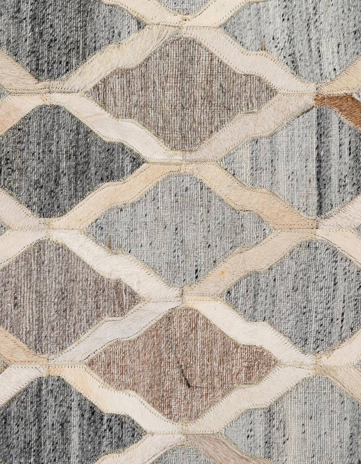 Detail image of  8' 1 x 9' 10 Cowhide - Patchwork Rug