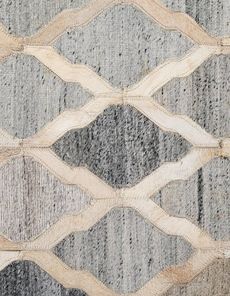 Detail image of  8' 1 x 9' 10 Cowhide - Patchwork Rug