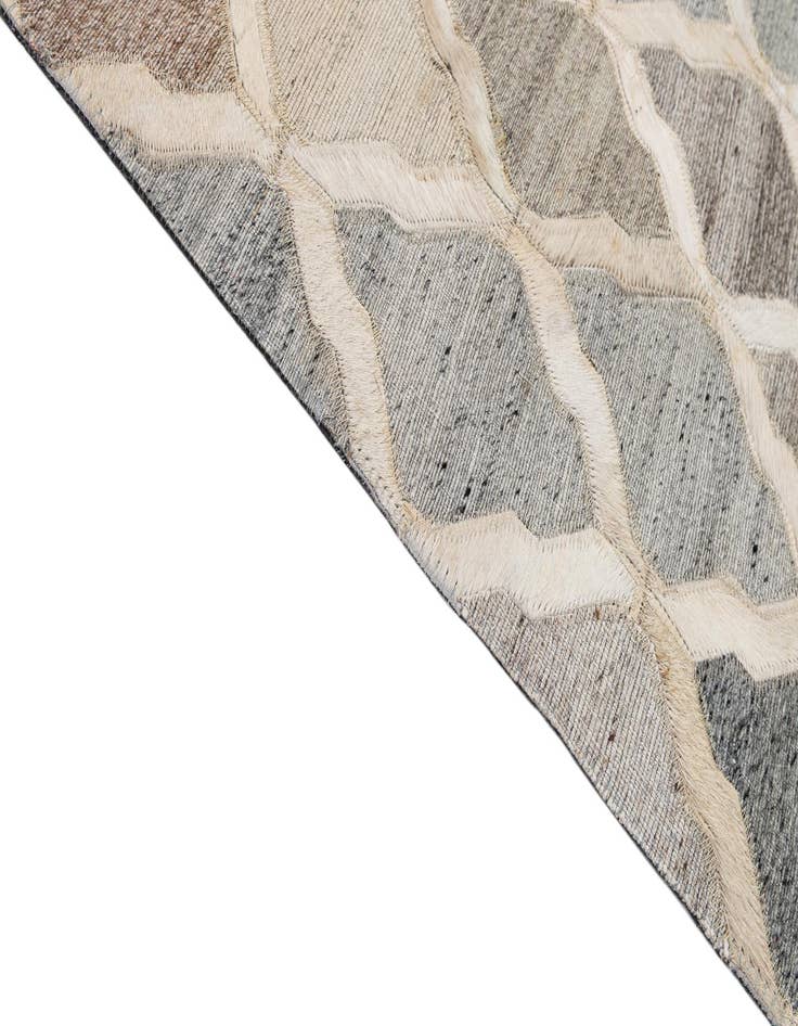 Detail image of  8' 1 x 9' 10 Cowhide - Patchwork Rug