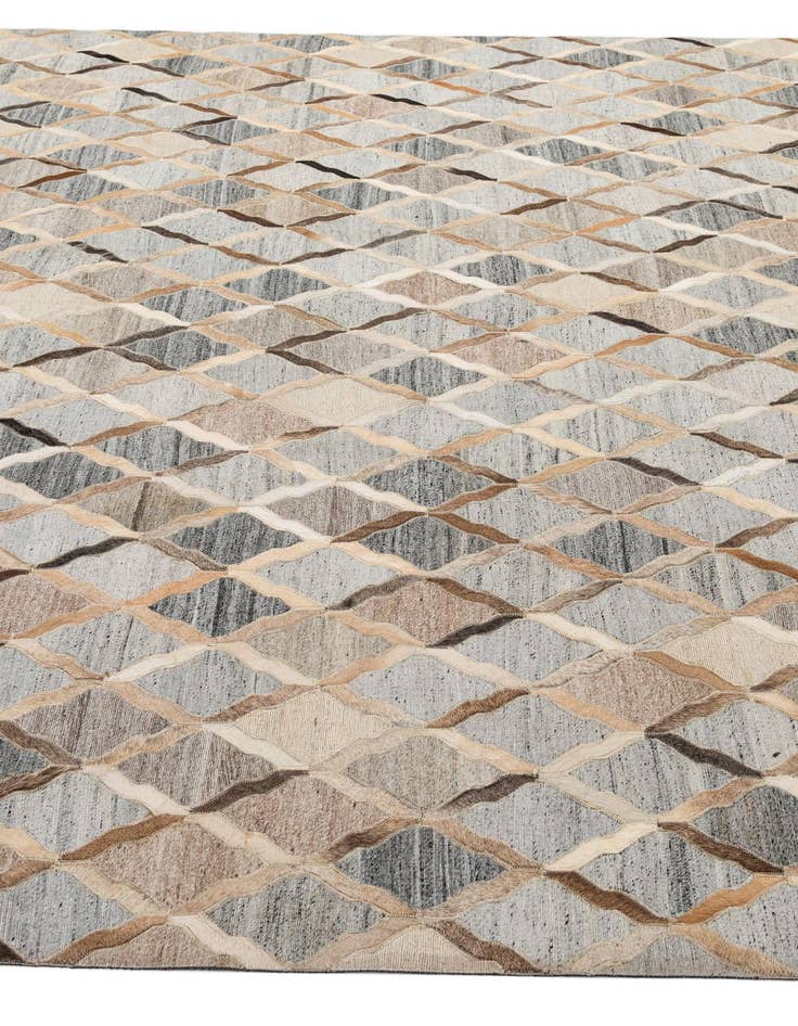 Detail image of  8' 1 x 9' 10 Cowhide - Patchwork Rug