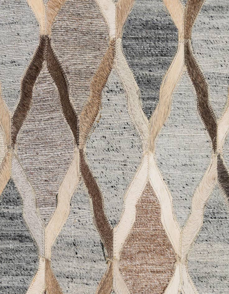 Detail image of  8' 1 x 9' 10 Cowhide - Patchwork Rug