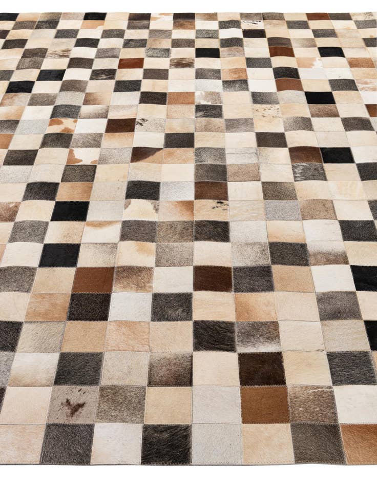 Detail image of  8' 1 x 9' 10 Cowhide - Patchwork Rug