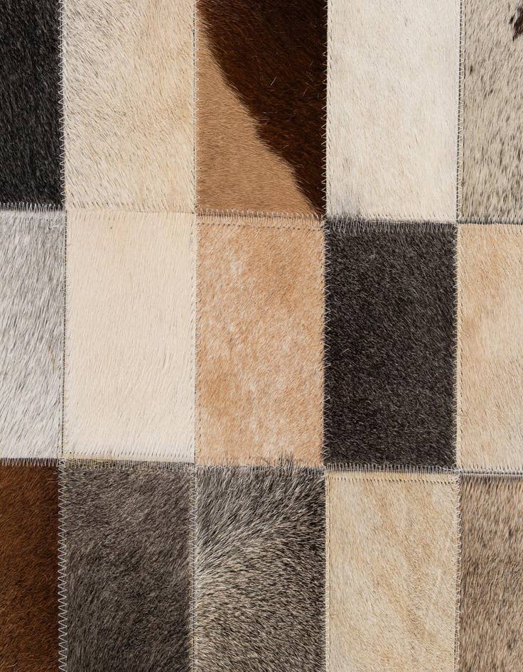 Detail image of  8' 1 x 9' 10 Cowhide - Patchwork Rug