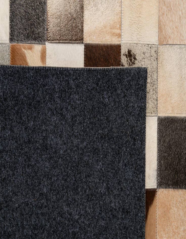 Detail image of  8' 1 x 9' 10 Cowhide - Patchwork Rug