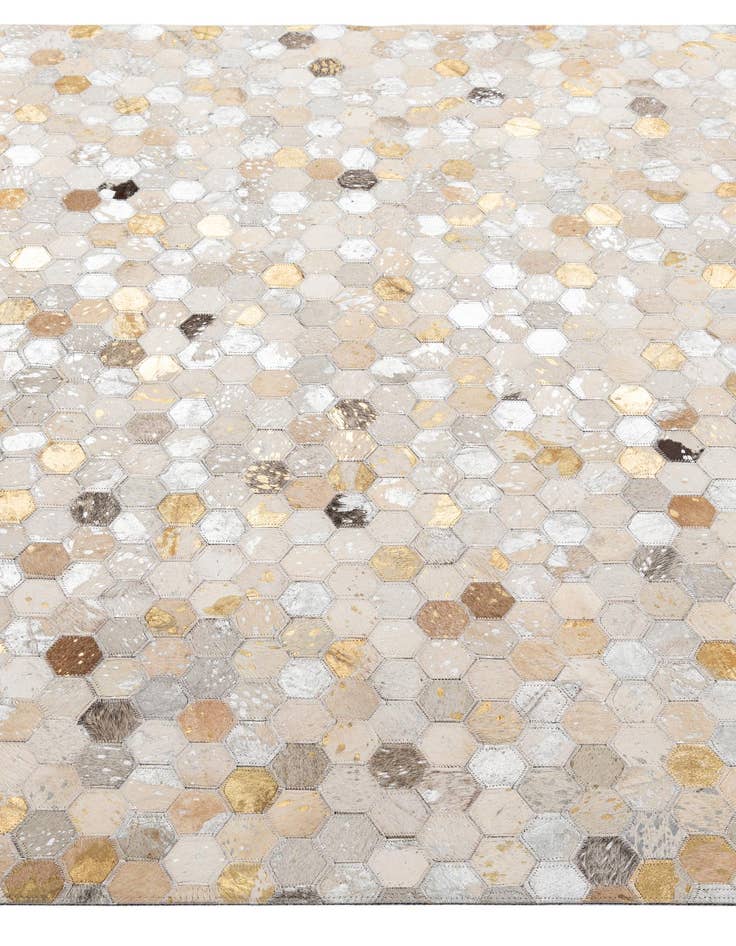 Detail image of  5' 2 x 8' 1 Cowhide - Patchwork Rug