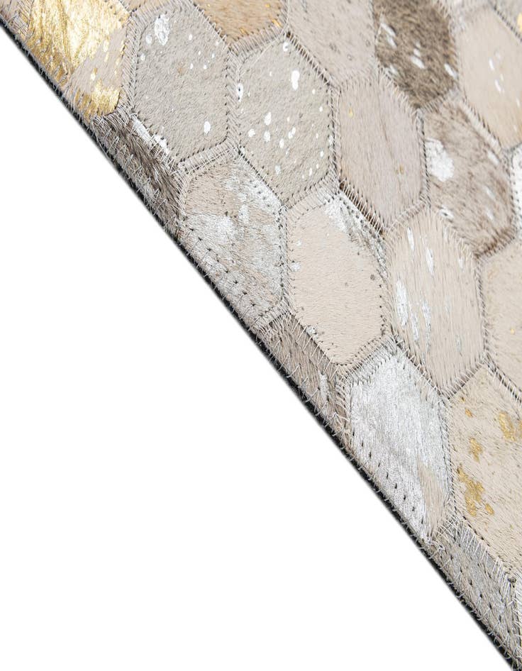 Detail image of  5' 2 x 8' 1 Cowhide - Patchwork Rug