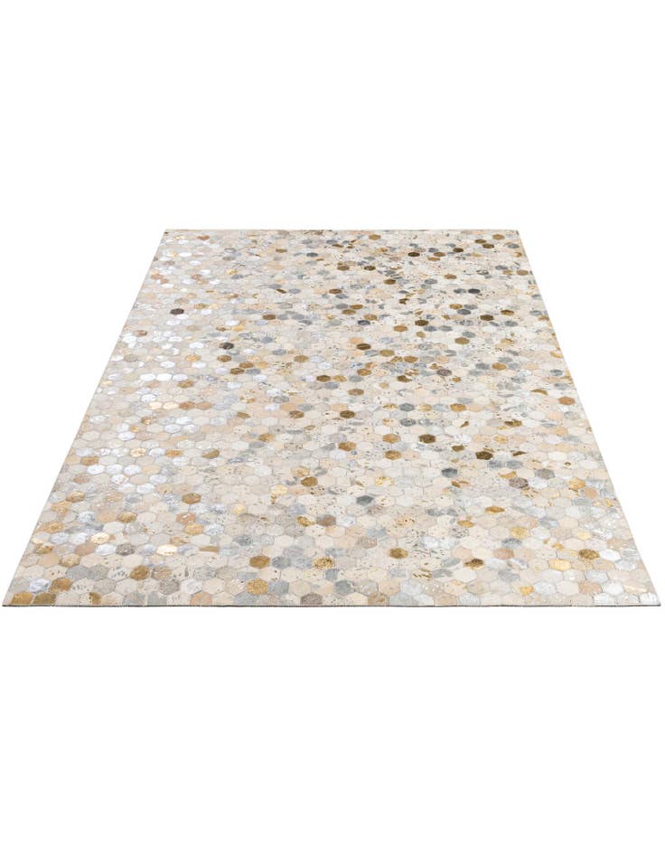 Detail image of  5' 2 x 8' Cowhide - Patchwork Rug