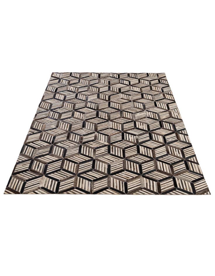 Detail image of  4' 11 x 7' 10 Cowhide - Patchwork Rug