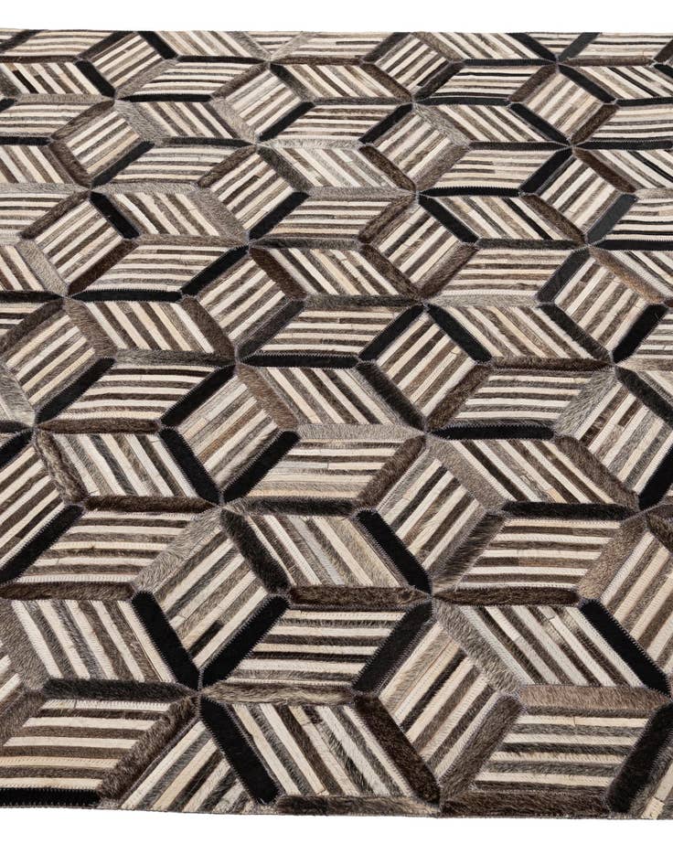 Detail image of  4' 11 x 7' 10 Cowhide - Patchwork Rug