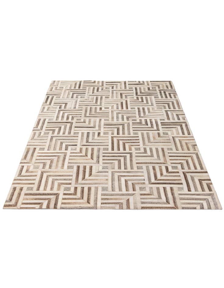 Detail image of  5' 2 x 8' Cowhide - Patchwork Rug