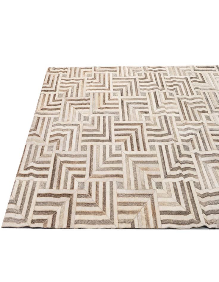 Detail image of  5' 2 x 8' Cowhide - Patchwork Rug