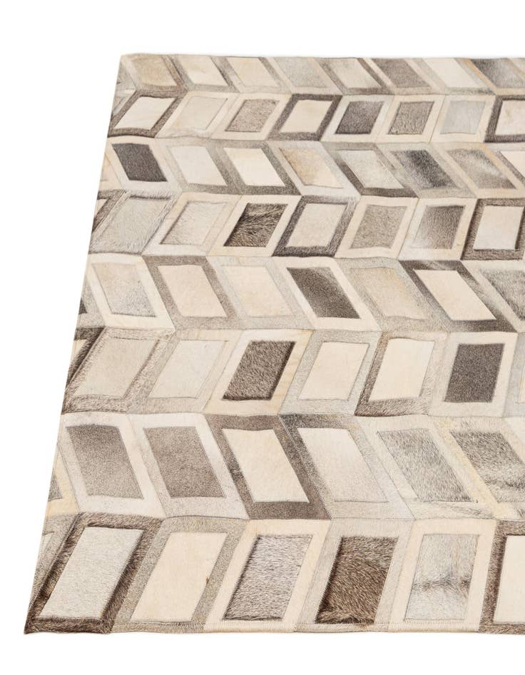 Detail image of  5' 2 x 7' 7 Cowhide - Patchwork Rug