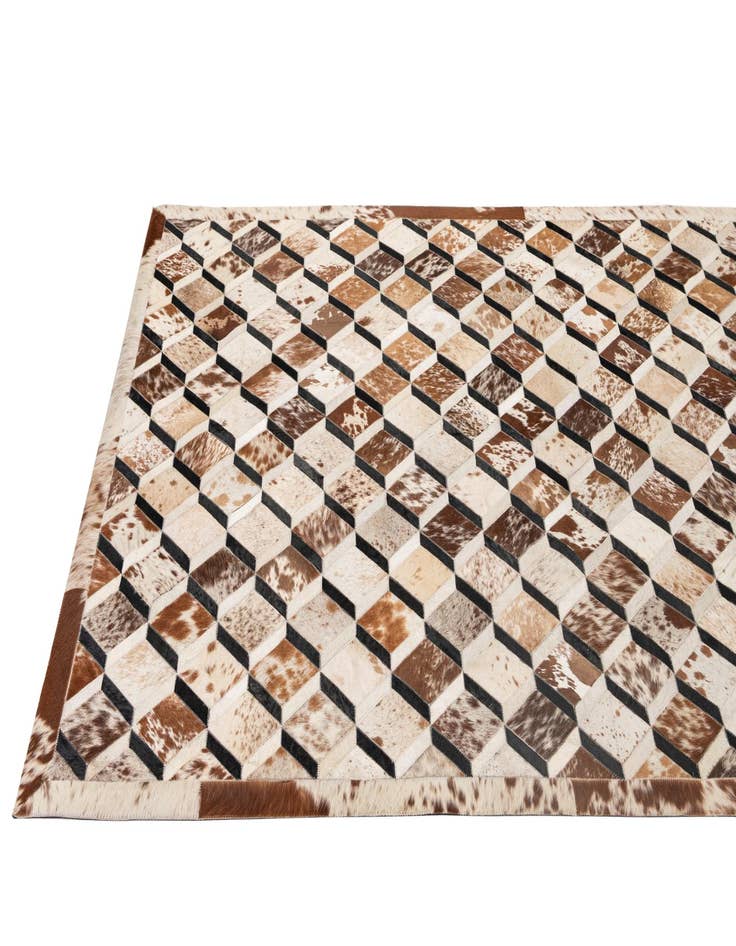 Detail image of  5' 1 x 8' 2 Cowhide - Patchwork Rug
