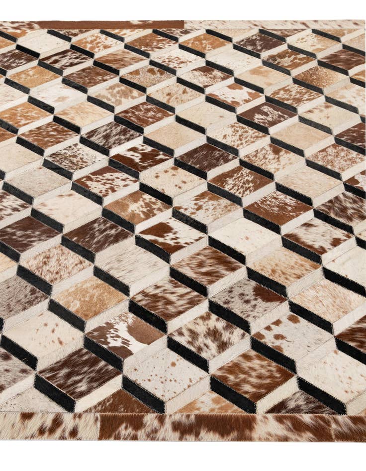 Detail image of  5' 1 x 8' 2 Cowhide - Patchwork Rug