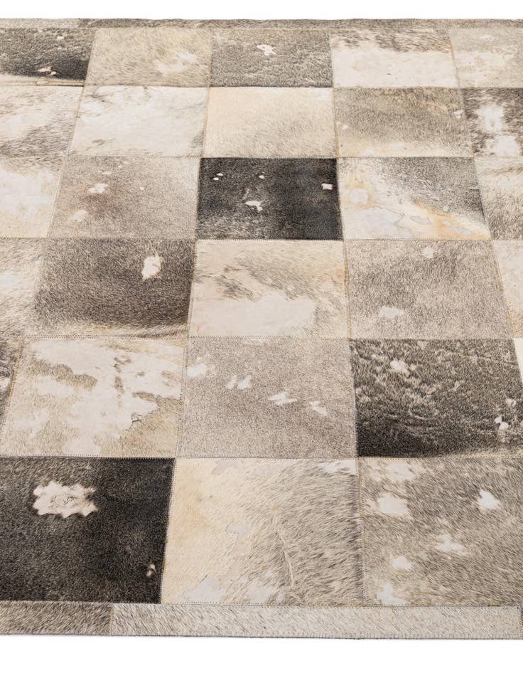 Detail image of  5' 2 x 8' Cowhide - Patchwork Rug