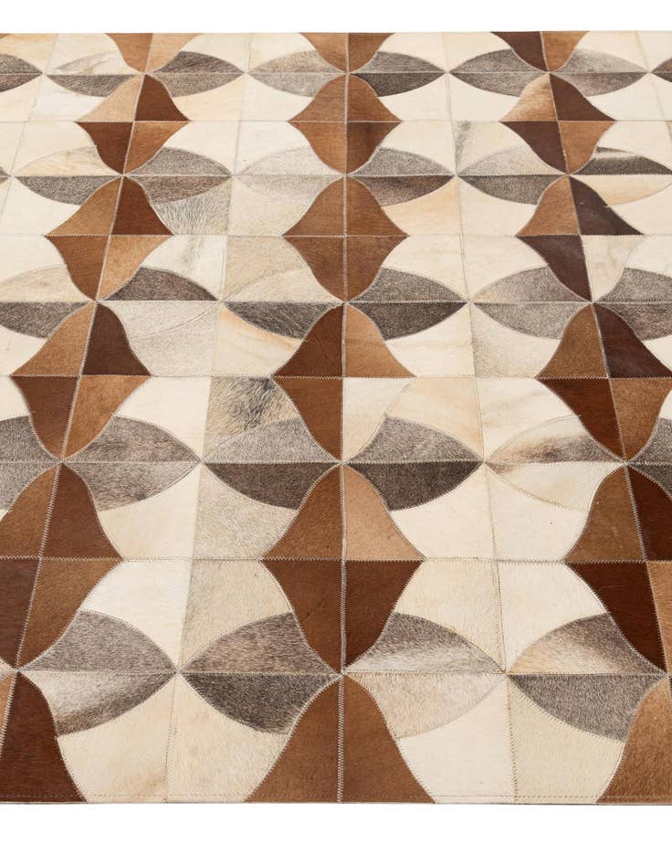 Detail image of  4' 11 x 7' 10 Cowhide - Patchwork Rug