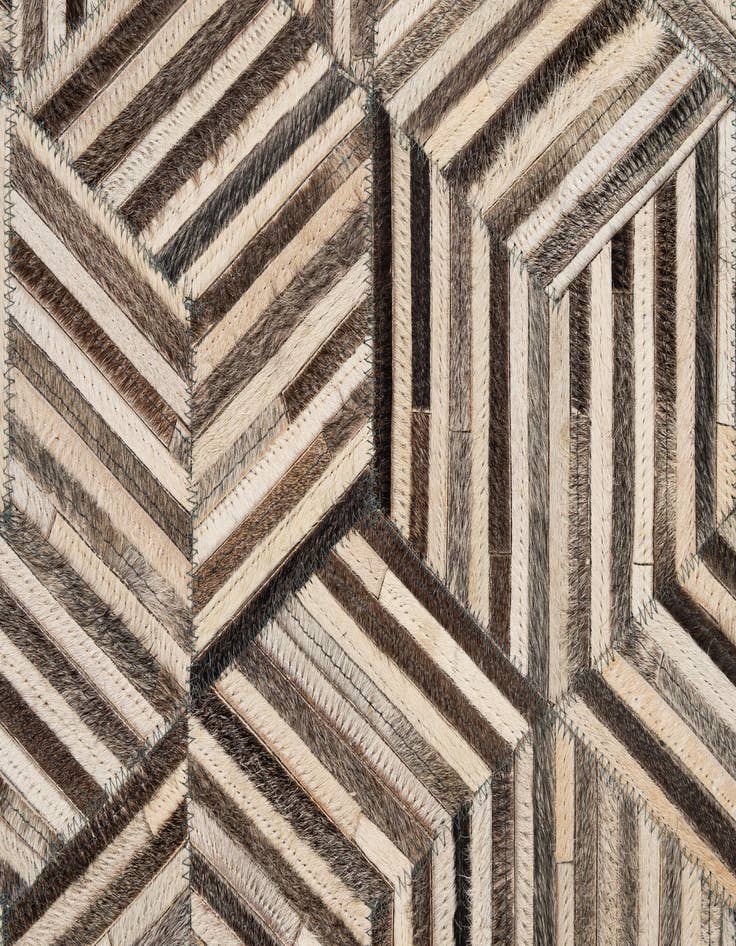 Detail image of  4' 11 x 8' 1 Cowhide - Patchwork Rug