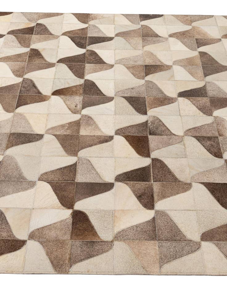Detail image of  5' 2 x 7' 11 Cowhide - Patchwork Rug