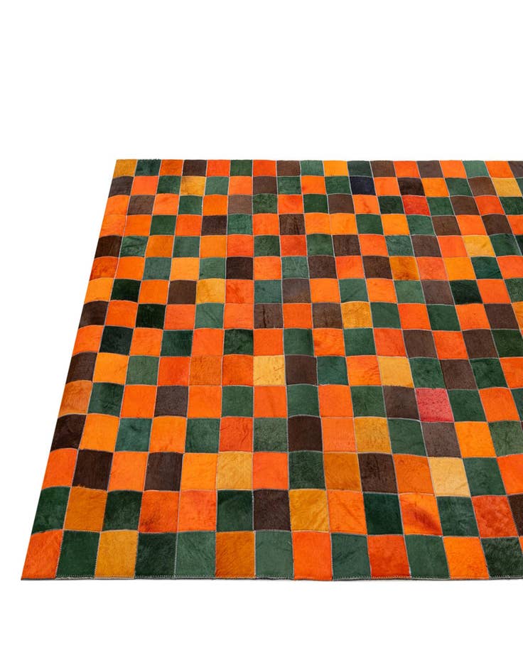 Detail image of  4' 11 x 7' 9 Cowhide - Patchwork Rug