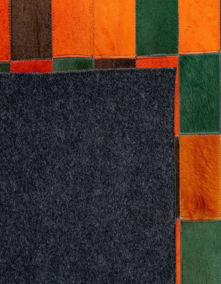 Detail image of  4' 11 x 7' 9 Cowhide - Patchwork Rug