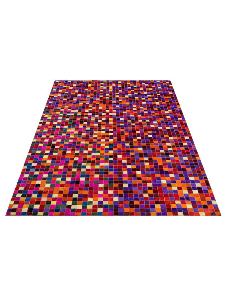 Detail image of  5' 2 x 8' 1 Cowhide - Patchwork Rug