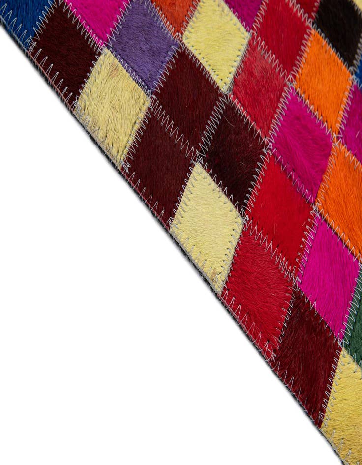 Detail image of  5' 2 x 8' 1 Cowhide - Patchwork Rug