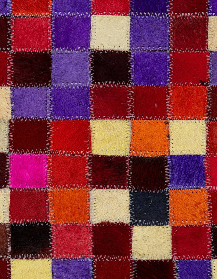 Detail image of  5' 2 x 8' 1 Cowhide - Patchwork Rug