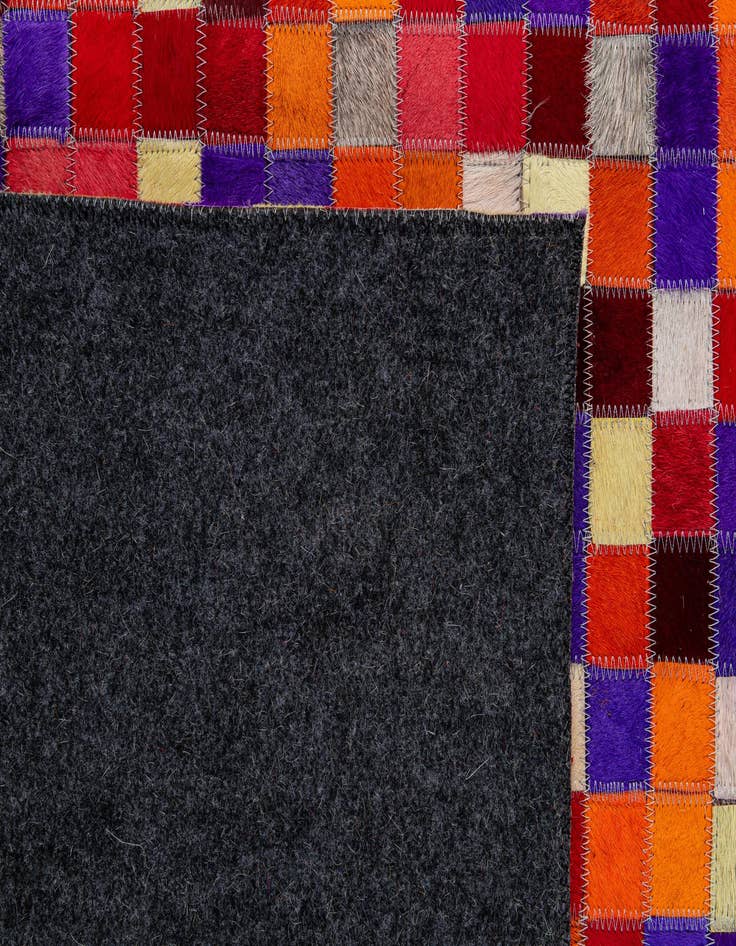 Detail image of  5' 2 x 8' 1 Cowhide - Patchwork Rug