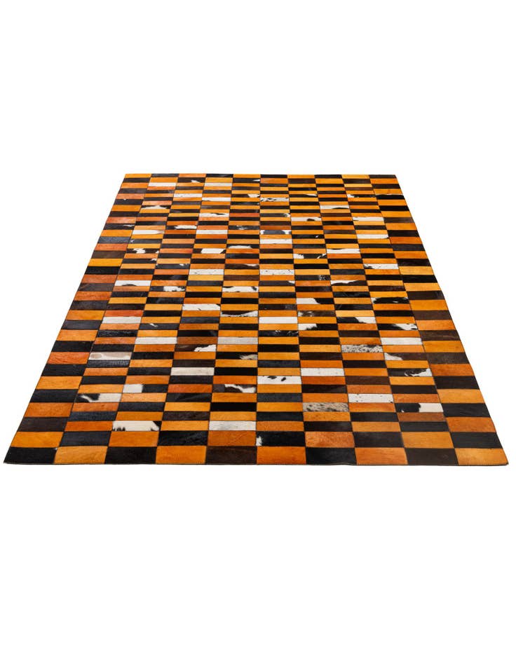 Detail image of  5' 2 x 7' 11 Cowhide - Patchwork Rug