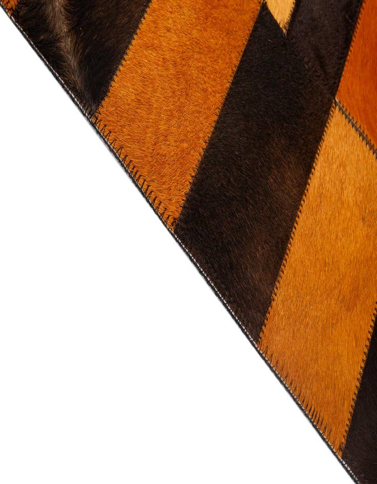 Detail image of  5' 2 x 7' 11 Cowhide - Patchwork Rug