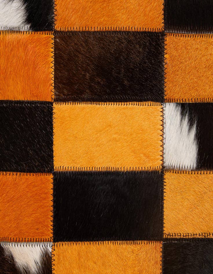 Detail image of  5' 2 x 7' 11 Cowhide - Patchwork Rug