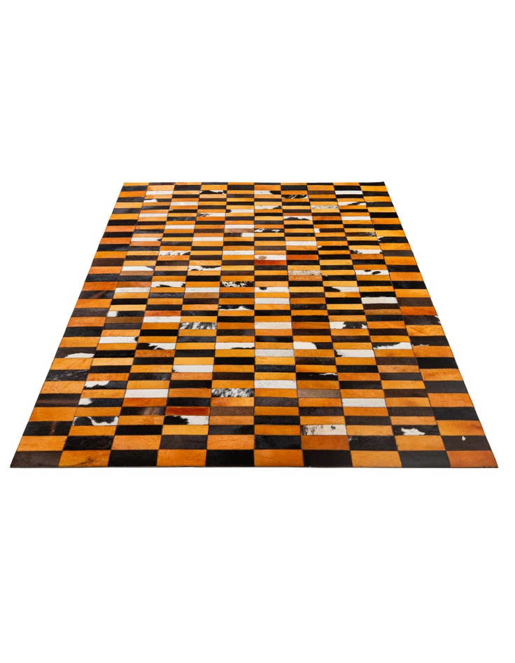 Detail image of  5' 1 x 7' 11 Cowhide - Patchwork Rug