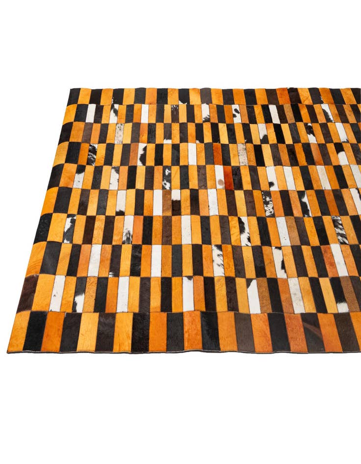 Detail image of  5' 1 x 7' 11 Cowhide - Patchwork Rug