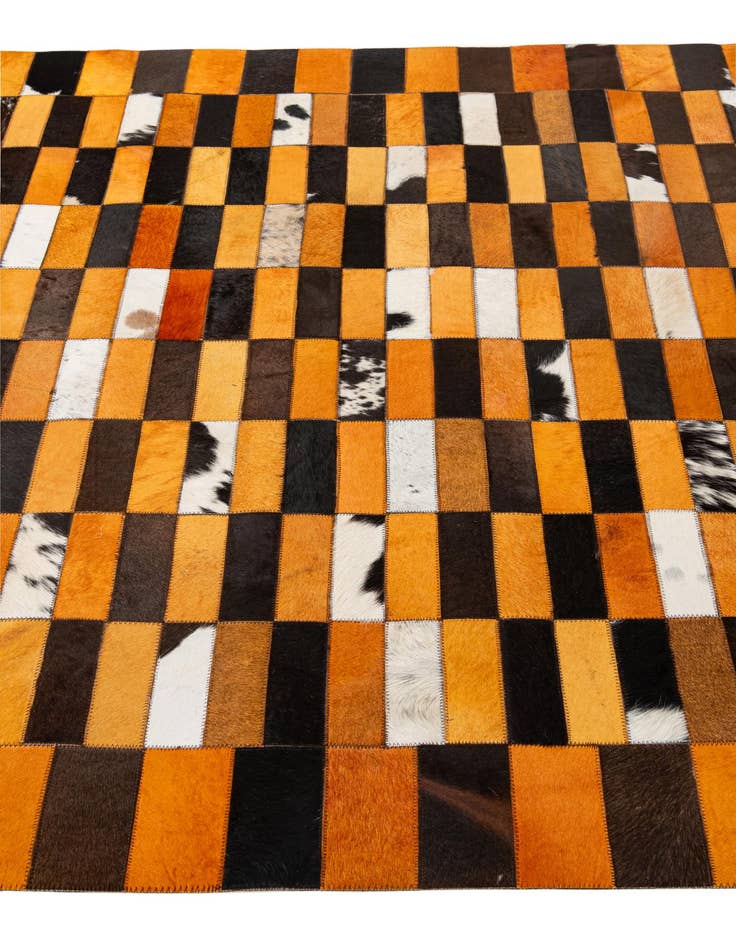 Detail image of  5' 1 x 7' 11 Cowhide - Patchwork Rug