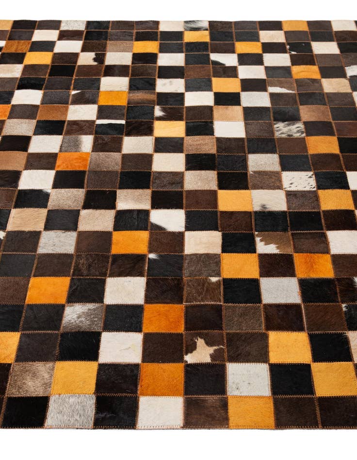 Detail image of  5' 2 x 8' Cowhide - Patchwork Rug