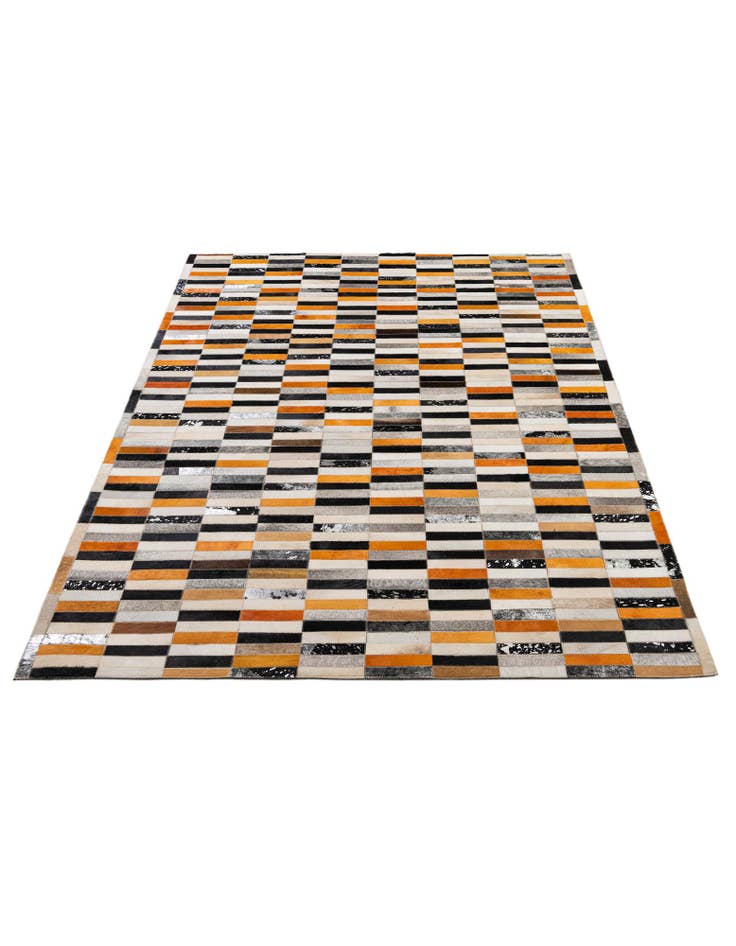 Detail image of  5' 2 x 8' 2 Cowhide - Patchwork Rug