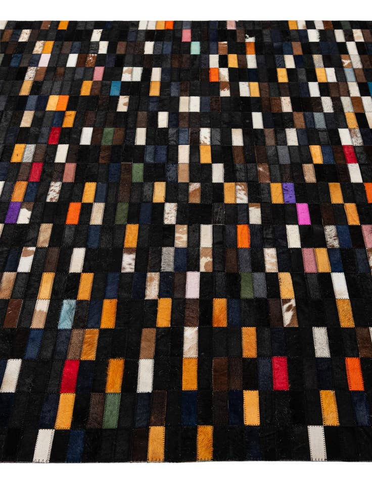 Detail image of  5' 2 x 7' 11 Cowhide - Patchwork Rug
