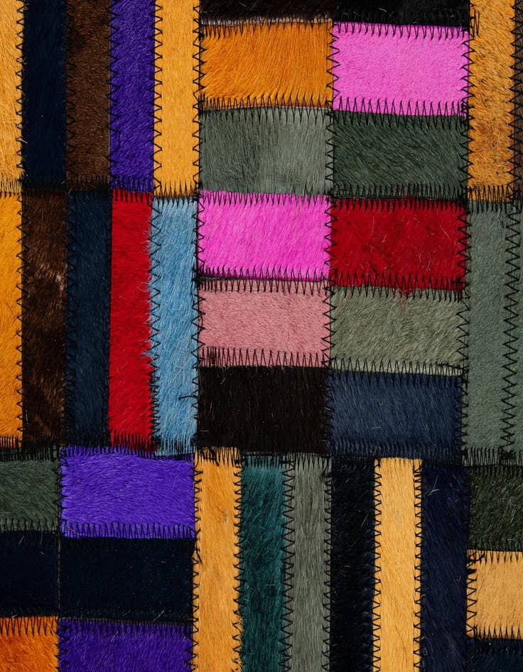 Detail image of  4' 11 x 7' 11 Cowhide - Patchwork Rug