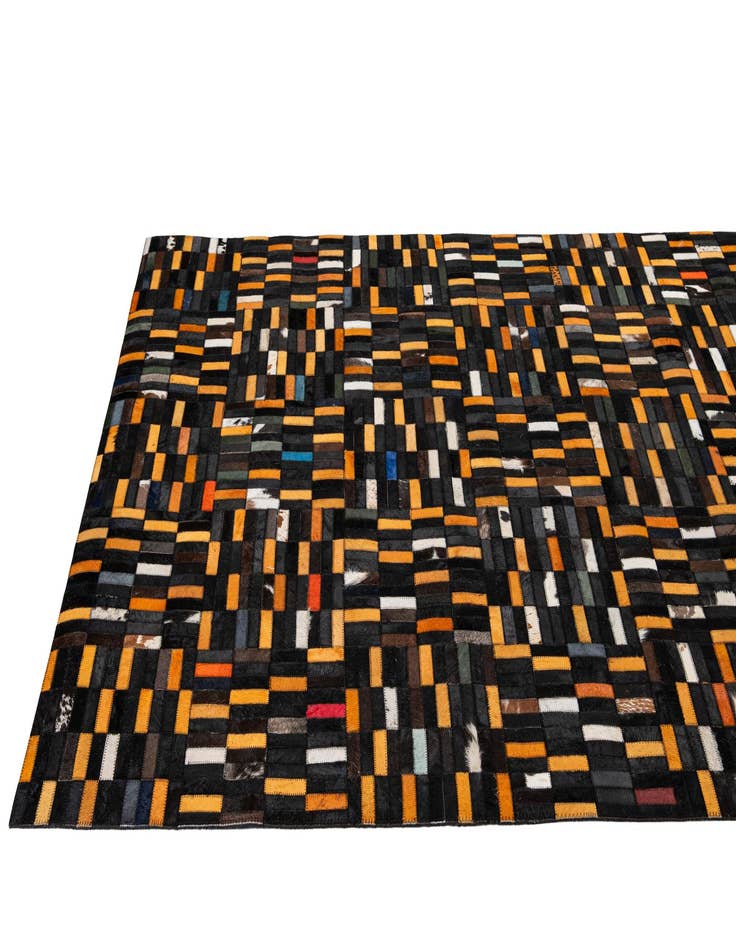 Detail image of  4' 11 x 8' 1 Cowhide - Patchwork Rug