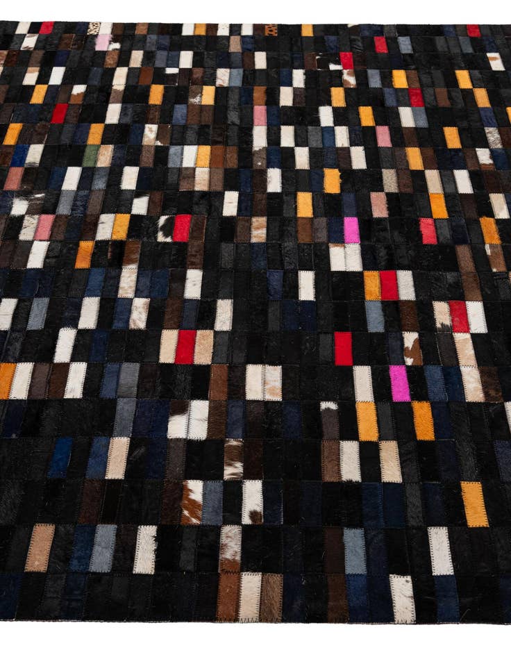 Detail image of  5' 2 x 7' 11 Cowhide - Patchwork Rug