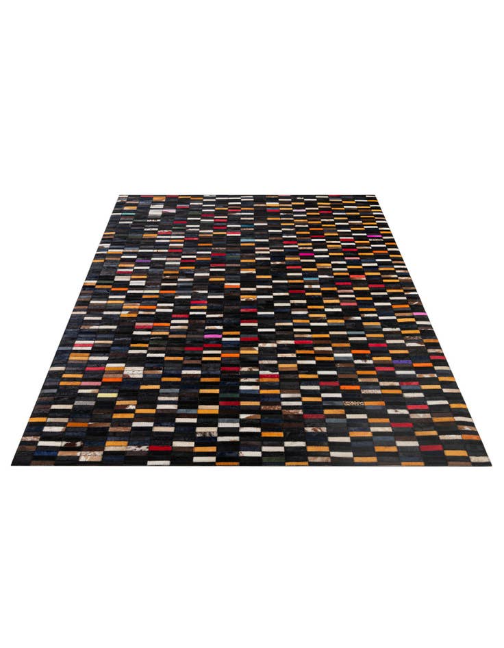 Detail image of  5' 2 x 7' 11 Cowhide - Patchwork Rug