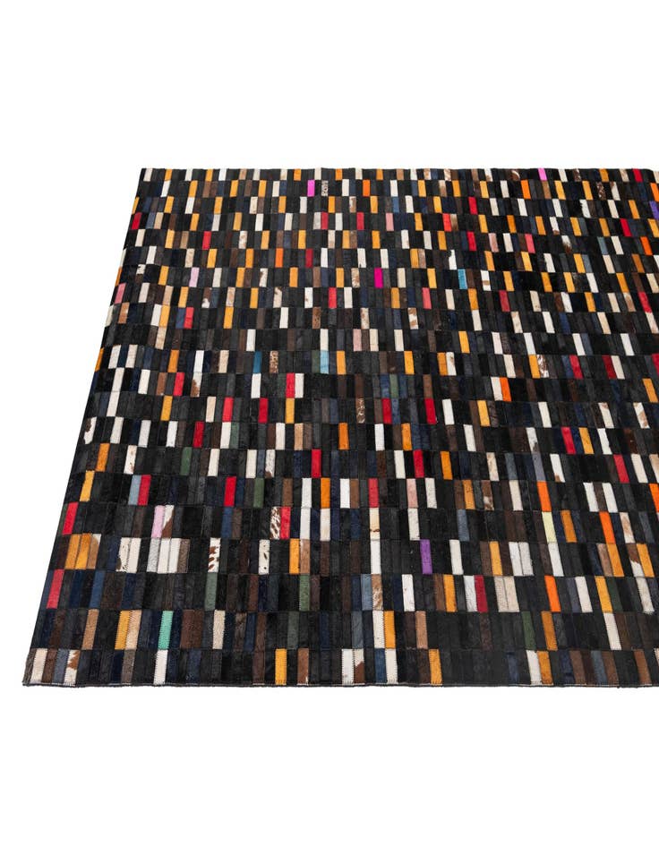 Detail image of  5' 2 x 7' 11 Cowhide - Patchwork Rug