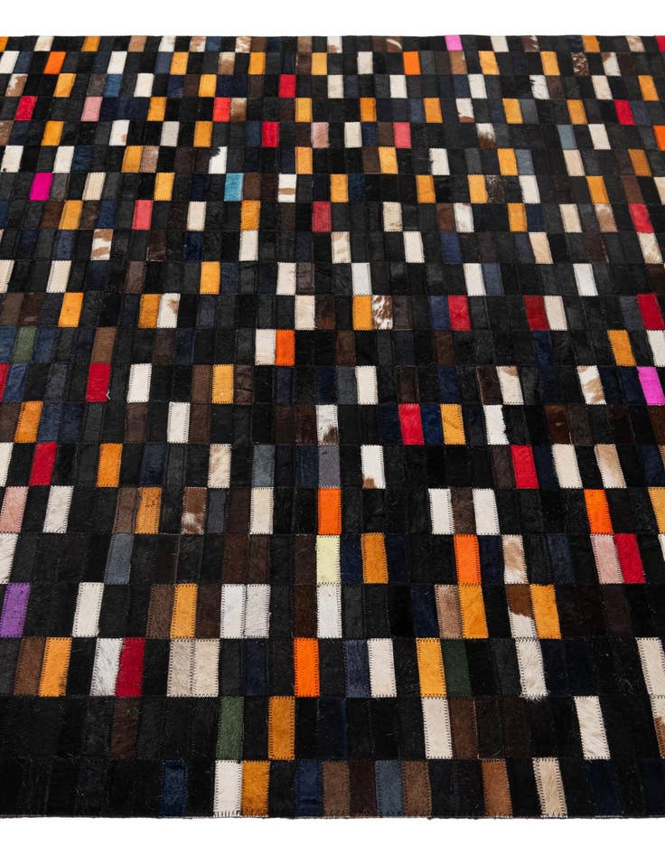 Detail image of  5' 2 x 7' 11 Cowhide - Patchwork Rug